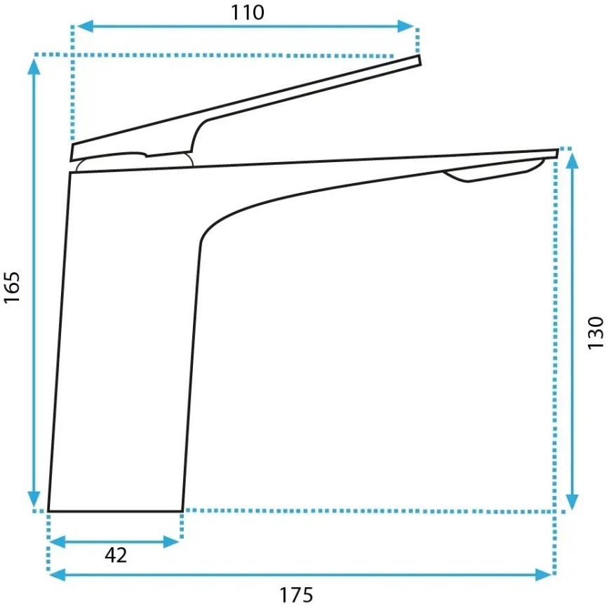 REA-B1117 - Baterie pentru lavoar AVALON 16,5 cm, neagră