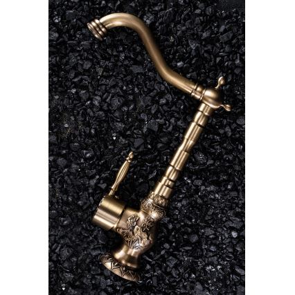 REA-B2500 - Baterie pentru lavoar VENICE RETRO, 32 cm, auriu periat