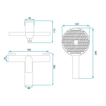 REA-B2706 - Set pentru cadă AVALON, titan