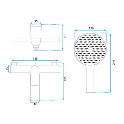 REA-B2707 - Set baterie pentru cadă AVALON, finisaj auriu periat