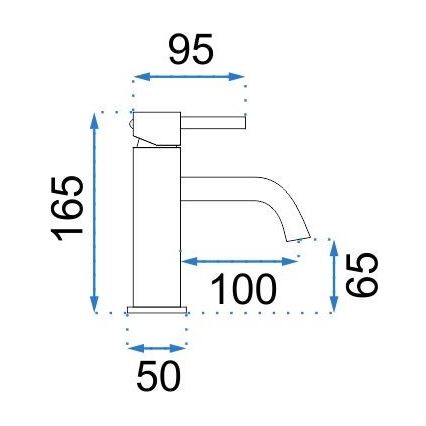 REA-B4101 - Baterie pentru lavoar LUNGO, înălțime 16,5 cm, crom lucios