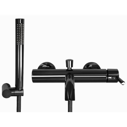 REA-B4422 - Set pentru cadă LUNGO, negru lucios
