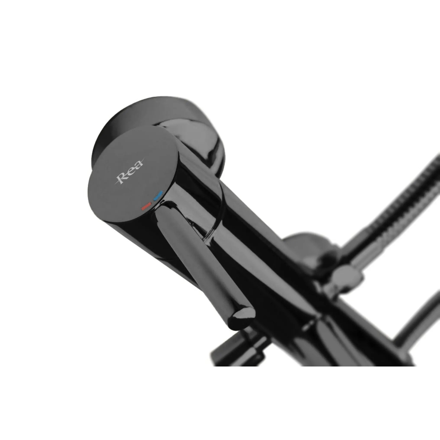 REA-B4422 - Set pentru cadă LUNGO, negru lucios