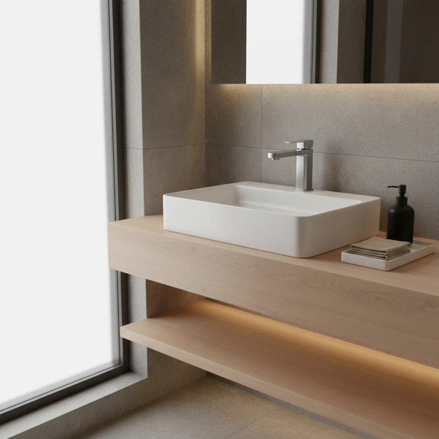 REA-B4589 - Baterie pentru lavoar ARLO, 17 cm, nichel