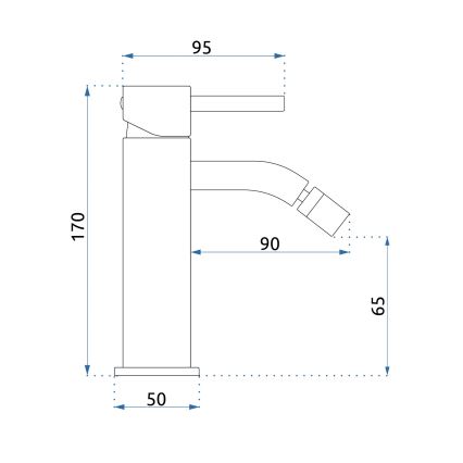 REA-B4700 - Baterie pentru bideu LUNGO, 17 cm, aur roz
