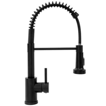 REA-B4820 - Baterie pentru chiuvetă COLIN, 42,5 cm, cu duș extractabil, negru