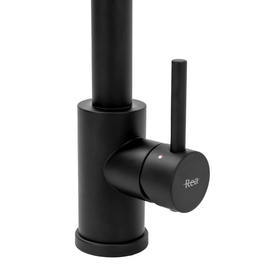 REA-B4820 - Baterie pentru chiuvetă COLIN, 42,5 cm, cu duș extractabil, negru