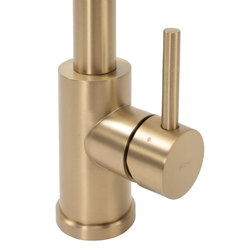 REA-B4821 - Baterie pentru chiuvetă COLIN, cu pulverizator extractibil, 42,5 cm, aur periat