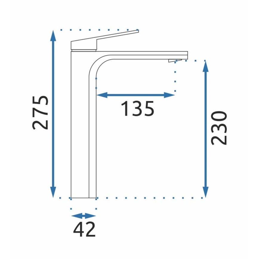 REA-B4896 - Baterie pentru lavoar MARCO 27,5 cm neagră