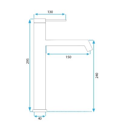 REA-B5320 - Baterie pentru lavoar FOSS, 29,5 cm, negru mat