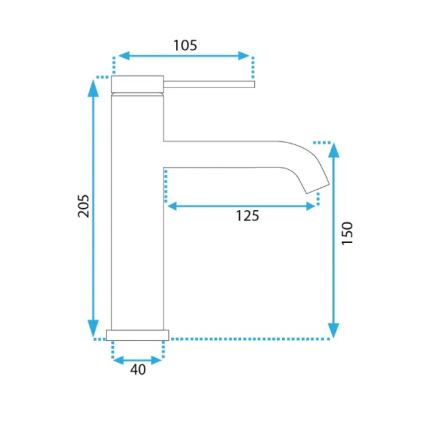 REA-B5323 - Baterie pentru lavoar CLIF, 20,5 cm, aurie periată