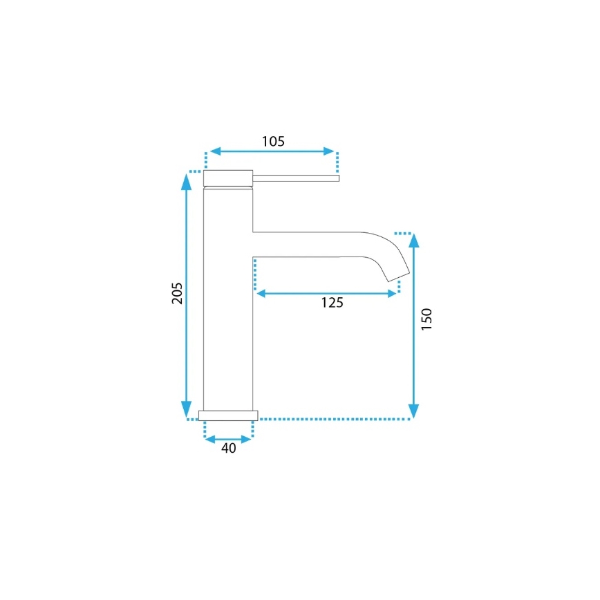 REA-B5323 - Baterie pentru lavoar CLIF, 20,5 cm, aurie periată