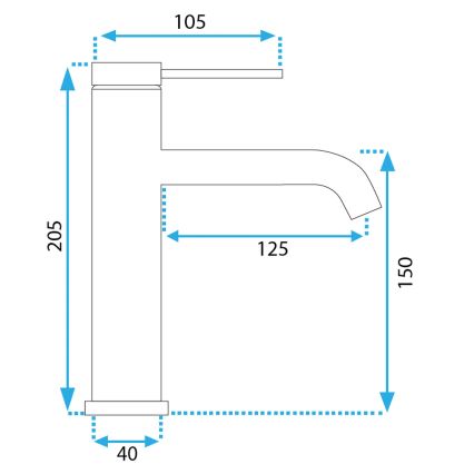 REA-B5324 - Baterie pentru lavoar CLIF, 20,5 cm, inox periat