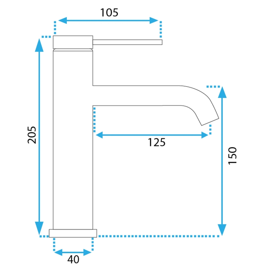 REA-B5324 - Baterie pentru lavoar CLIF, 20,5 cm, inox periat