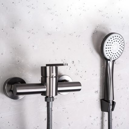 REA-B5503 - Set de duș cu baterie ONTARIO, titan