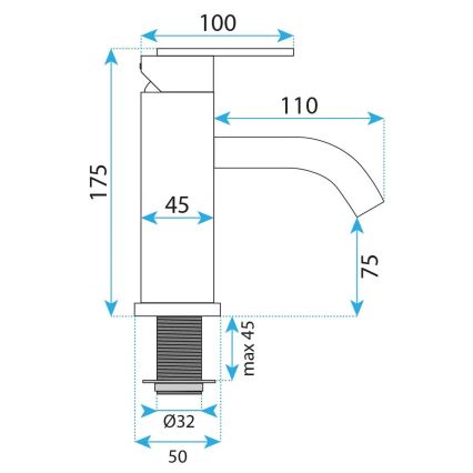 REA-B5505 - Baterie pentru lavoar ONTARIO 17,5 cm, auriu periat