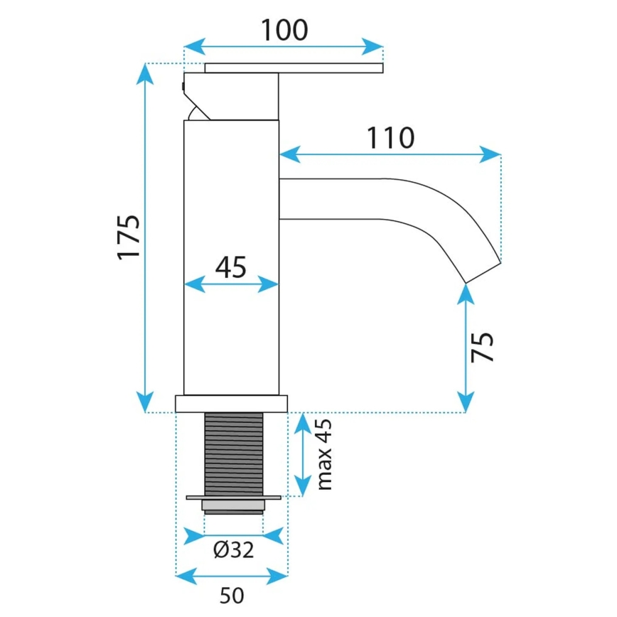REA-B5505 - Baterie pentru lavoar ONTARIO 17,5 cm, auriu periat
