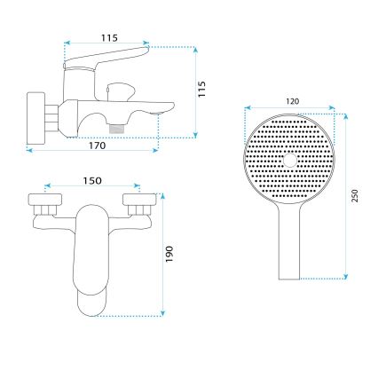 REA-B5942 - Set pentru cadă MARCO, auriu periat