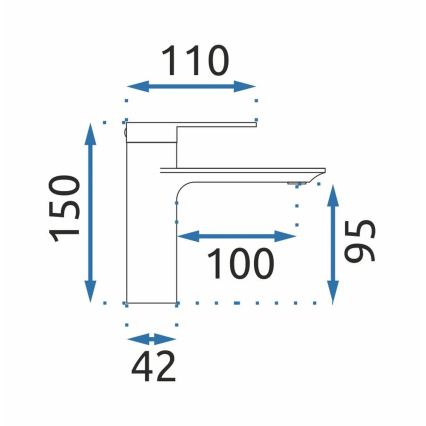 REA-B6202 - Baterie pentru lavoar STORM, 15 cm, crom lucios