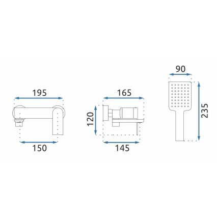 REA-B6204 - Set pentru cadă STORM, crom lucios