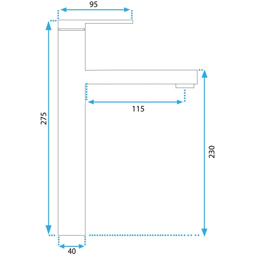 REA-B6214 - Baterie pentru lavoar PIXEL 27,5 cm neagră