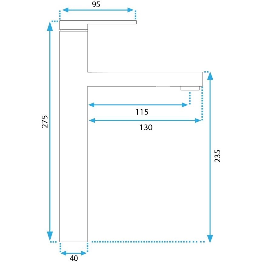REA-B6215 - Baterie pentru lavoar PIXEL 27,5 cm, aurie