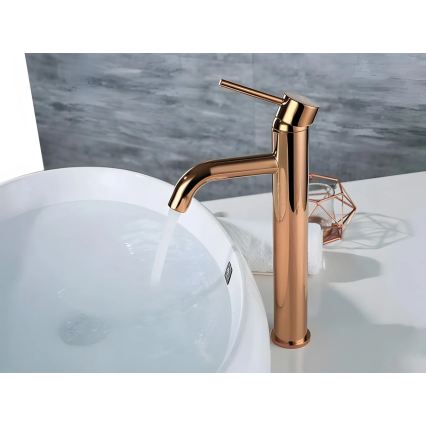 REA-B6321 - Baterie pentru lavoar LUNGO 28 cm, aur roz