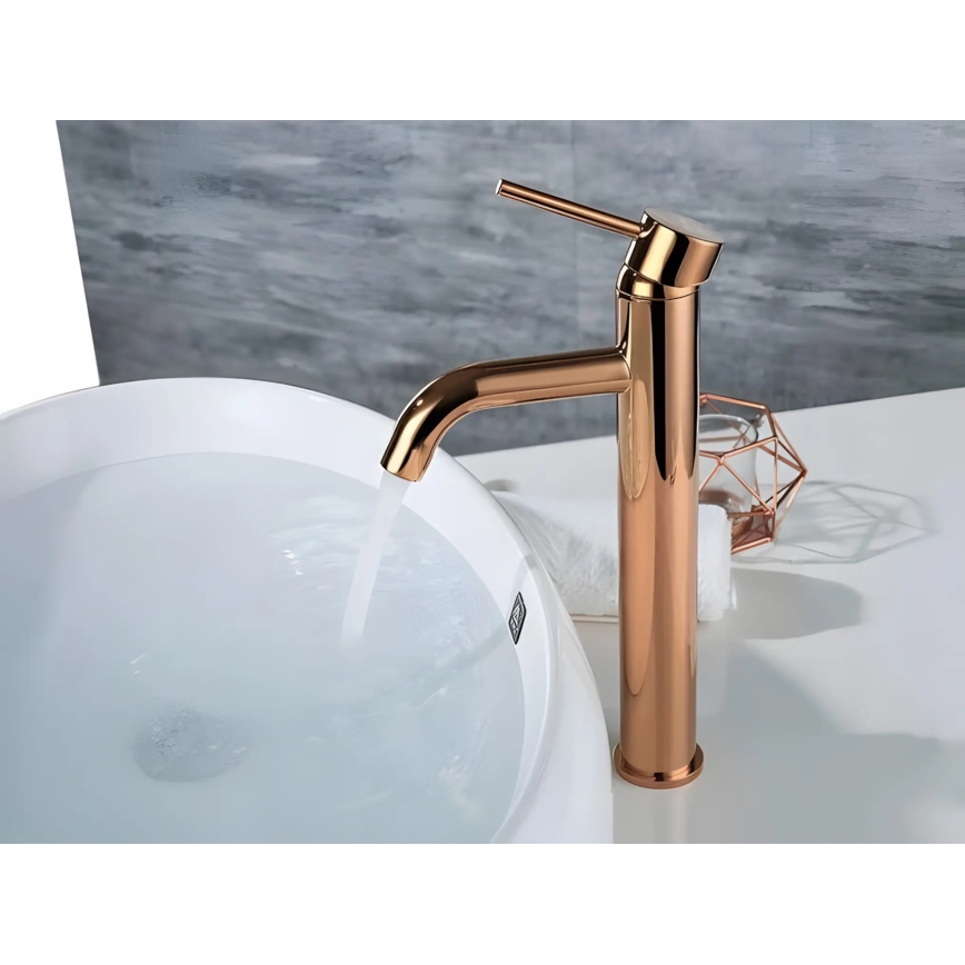 REA-B6321 - Baterie pentru lavoar LUNGO 28 cm, aur roz