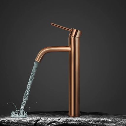 REA-B6321 - Baterie pentru lavoar LUNGO 28 cm, aur roz