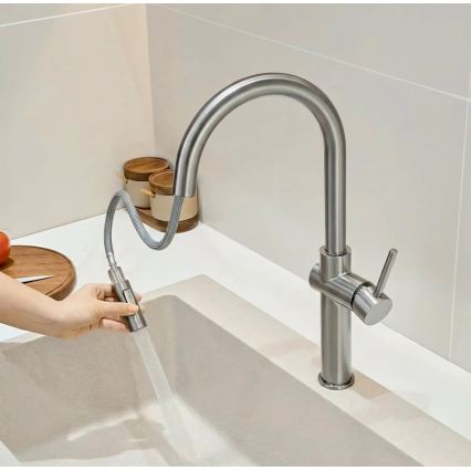 REA-B6330 - Baterie pentru chiuvetă FRESH cu pulverizator extractibil, 45 cm, nichel