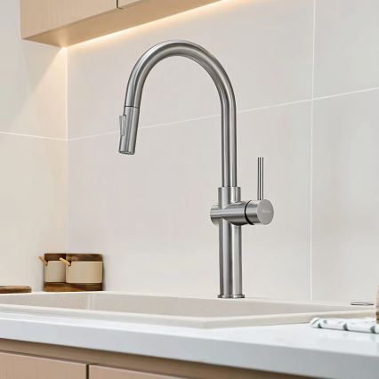 REA-B6330 - Baterie pentru chiuvetă FRESH cu pulverizator extractibil, 45 cm, nichel