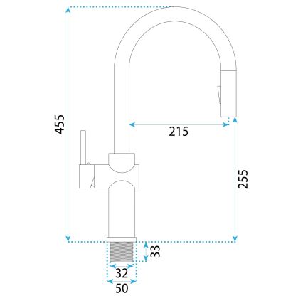 REA-B6330 - Baterie pentru chiuvetă FRESH cu pulverizator extractibil, 45 cm, nichel