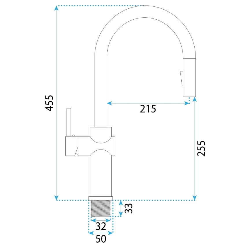 REA-B6330 - Baterie pentru chiuvetă FRESH cu pulverizator extractibil, 45 cm, nichel