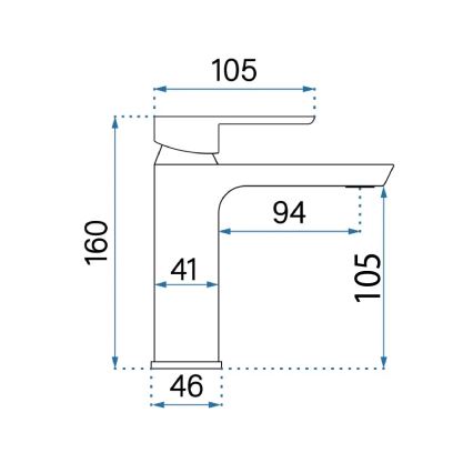 REA-B6410 - Baterie pentru lavoar ARGUS 16 cm, finisaj auriu periat