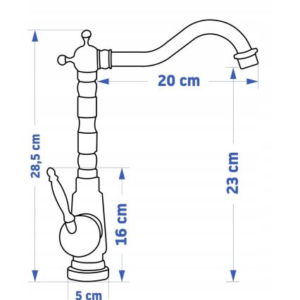 REA-B6528 - Baterie pentru lavoar BONA 28,5 cm cupru periat