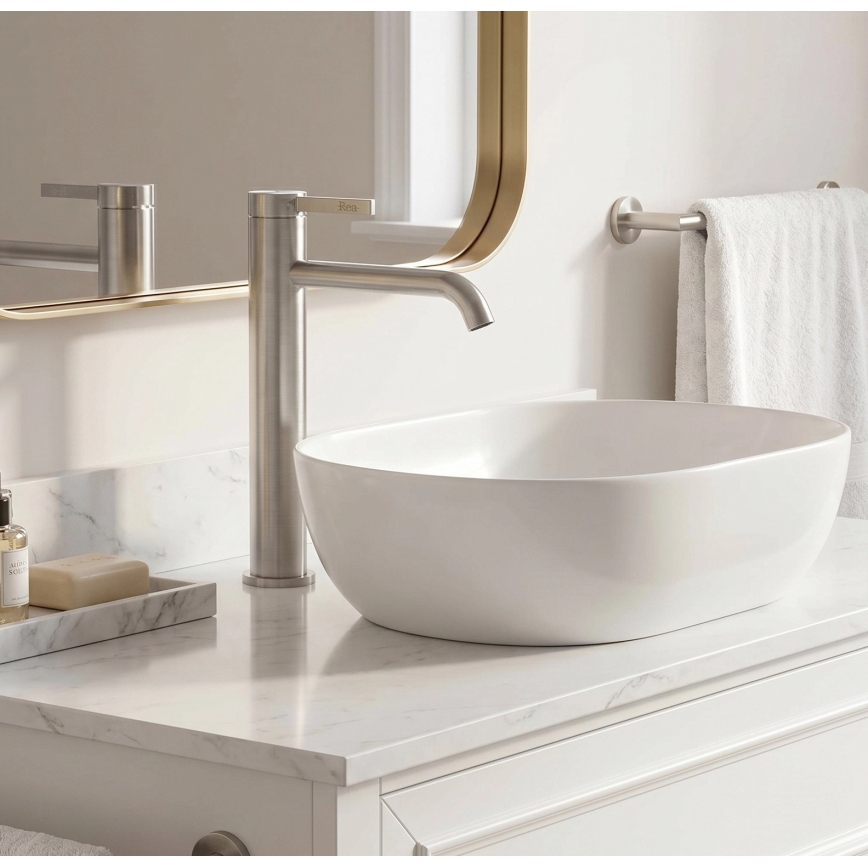 REA-B6538 - Baterie pentru lavoar RIVO 28 cm nichel