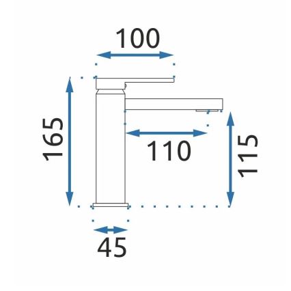 REA-B6555 - Baterie pentru lavoar VERSO 16,5 cm, auriu periat