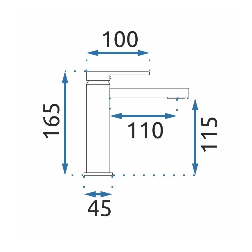 REA-B6555 - Baterie pentru lavoar VERSO 16,5 cm, auriu periat