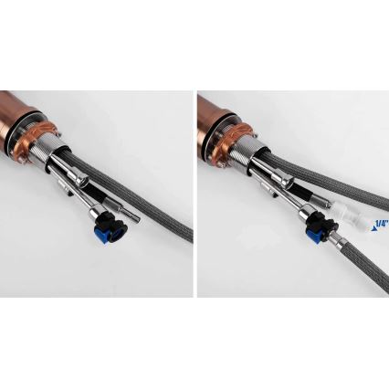 REA-B7436 - Baterie pentru chiuvetă cu pulverizator extractabil și filtru ECO FRESH, 37,5 cm, cupru