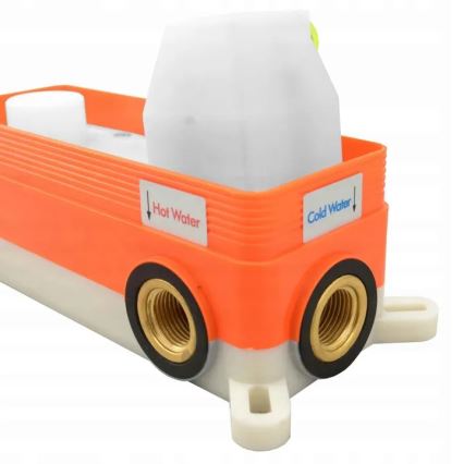 REA-B7503 - Set pentru cadă LUNGO cu baterie încastrată, auriu periat