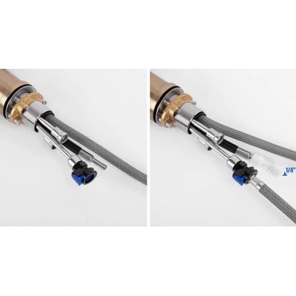 Baterie pentru chiuvetă REA-B7564, cu pulverizator extractabil și filtru ECO FRESH, 37,5 cm, nichel