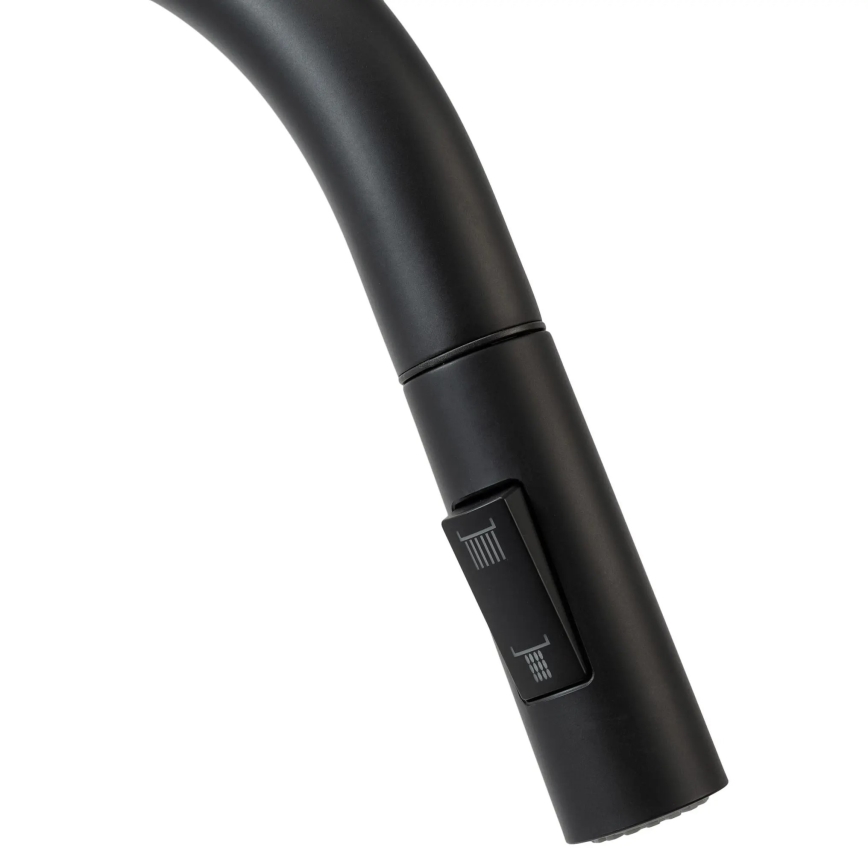 REA-B7564 - Baterie pentru chiuvetă ECO FRESH, cu duș extractabil și filtru, 37,5 cm, negru mat