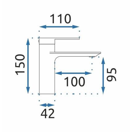 REA-B7960 - Baterie pentru lavoar STORM, 15 cm, auriu periat