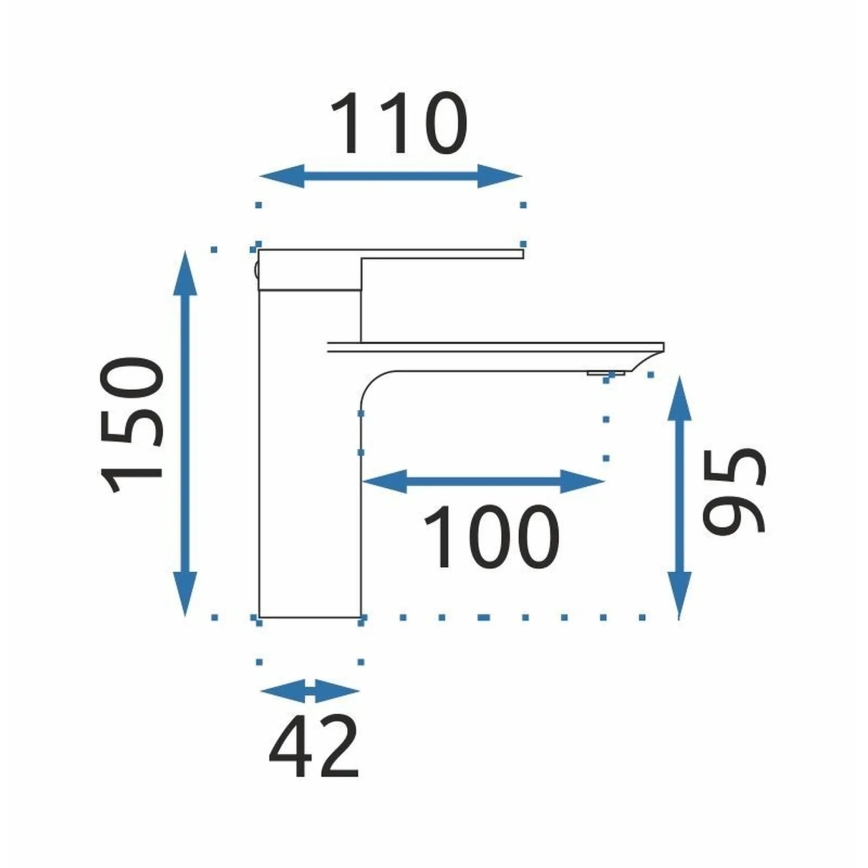REA-B7960 - Baterie pentru lavoar STORM, 15 cm, auriu periat