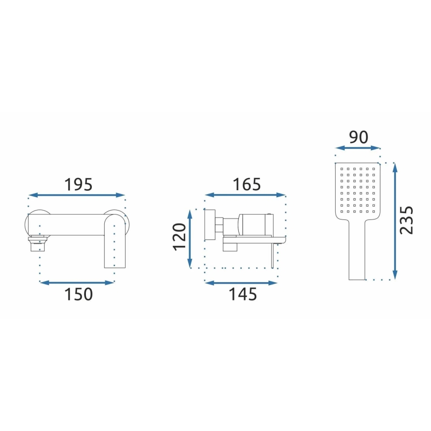 REA-B7963 - Set pentru cadă STORM, finisaj auriu periat