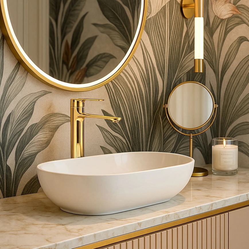 REA-B9983 - Baterie pentru lavoar STORM, 29,5 cm, aurie