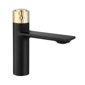 REA-B9987 - Baterie pentru lavoar STORM, 16,5 cm, negru/auriu