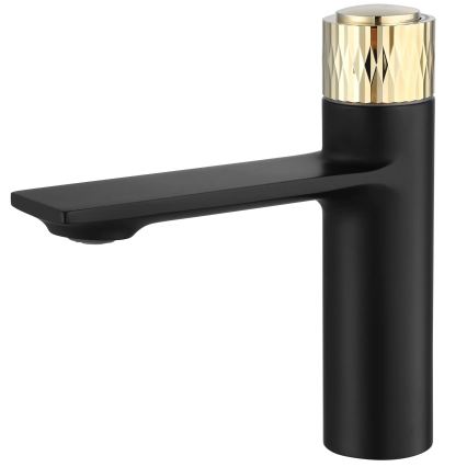 REA-B9987 - Baterie pentru lavoar STORM, 16,5 cm, negru/auriu
