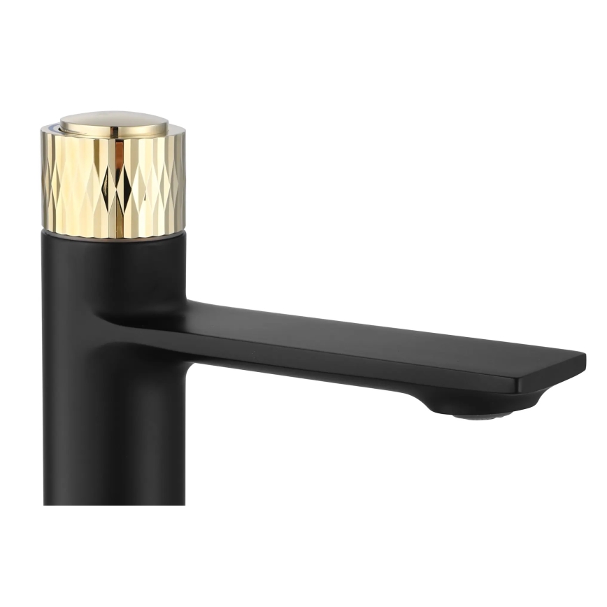 REA-B9987 - Baterie pentru lavoar STORM, 16,5 cm, negru/auriu