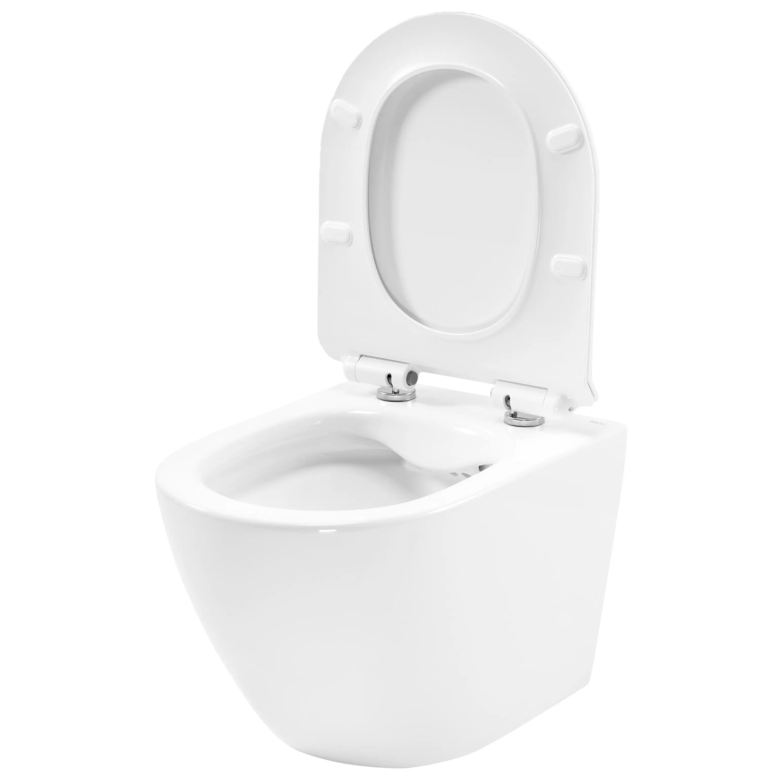 REA-C1400 - WC suspendat CARTER RIMLESS cu capac ceramică/albă